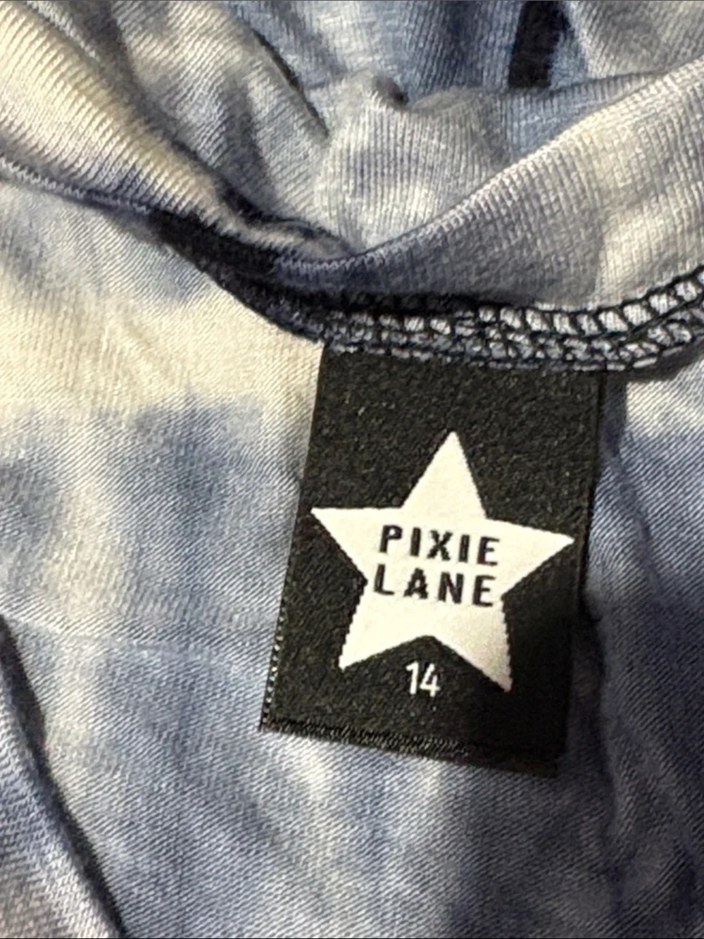 NWT SIZE 14 Girls' Navy Tie-Dye cover up Dress with Crochet Trim